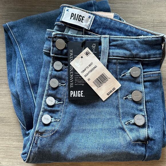 Paige Emmie High Rise Ankle Skinny Jeans in Sightseeing color size 25 NWT $249 - Picture 12 of 13